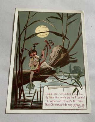 Victorian Christmas Card - Christmas Water Elf - Obpacher Bros.  York