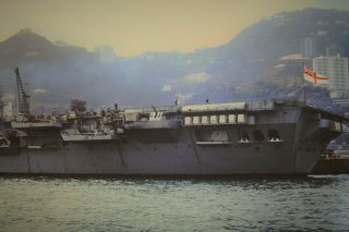 Hong Kong Slide 1967 - Royal Navy - Hms Bulwark Ro8 - Hms Tamar