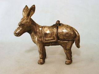 Vintage Figural Donkey Metal Table Lighter - Thumb - Wheel Operation