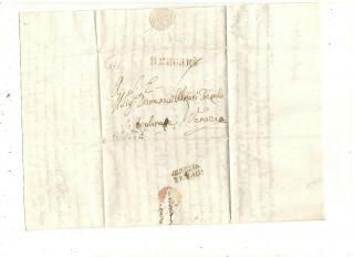 1814 Stampless Folded Letter,  Bergamo,  Italy,  Stl Pm