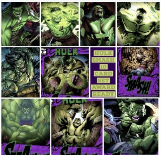 Complete Set Hulk Smash 1st Printing Digital Marvel Collect By Topps 10 Cards
