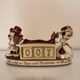 Disney Parks Mickey And Minnie Victorian Christmas Countdown Calendar Figurine