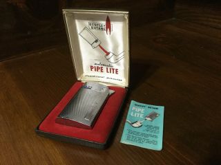 Vintage Bentley Automatic Pipe Lite Butane Lighter With Orig Box & Instructions