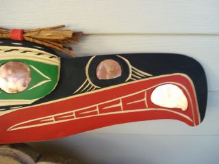 Northwest Coast Native Art Copper Raven plaque carving 4