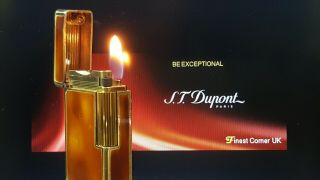 St Dupont Lighter Line 1 Large Brown Lacquer Gold Function Rare Gc X18