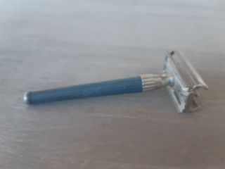 Rare Antique Vintage Gillette Open Comb Safety Razor Green