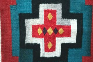 Vintage Zapotec RUG Indian Hand Woven Wool Small Rug Wall Hanging 16 