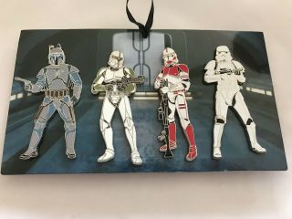 Disney Pin Star Wars Jango Fett Clone Commander Stromtrooper Jumbo Box Set Le