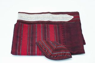 Handmade Designed Tallit Prayer Shawl In Silk Wool With Talis Bag,  Kippah