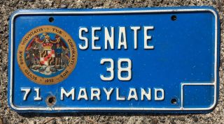 1971 Maryland Senate License Plate