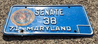 1971 MARYLAND SENATE license plate 2