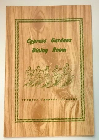 1969 Cypress Gardens Winter Haven Florida Restaurant Menu