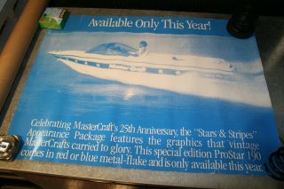 Vintage Mastercraft Prostar 190 Dealer Only Advertising Poster 1993 Stars Stripe