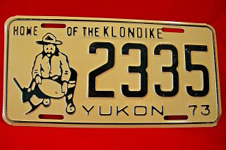 Yukon - Gold Rush Minor " Home Of The Klondike " License Plate From 1973