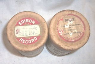 2 Edison Phonograph 2m Cylinder Records Lids 9270,  9872