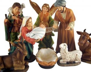 Holy Family 8 Piece Nativity Set 6 Inch Statues With Detachable Infant Jesus