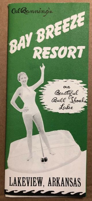 Bay Breeze Resort Lakeview Arkansas Multi - Fold Brochure Litho With Inserts 1963
