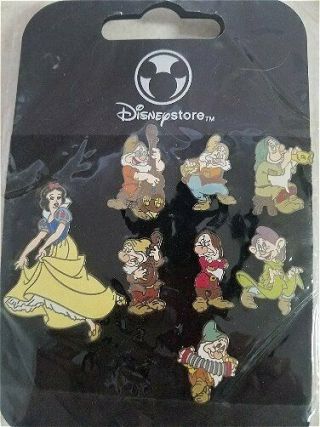 Disney Pin Snow White & 7 Dwarfs Set Singing Dancing Playing Musical Instruments