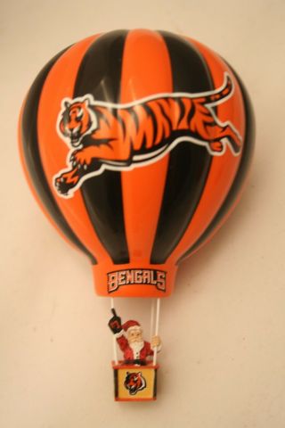 Franklin Cincinnati Bengals Santa Victory Balloon 2004 Ornament Boxed