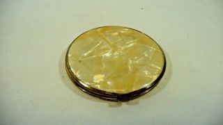Vintage Compact Double Mirror Mother Of Pearl/faux Made In Western Germany