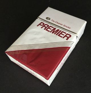 Premier Filters Cigarette Empty Hard Pack Box 1980’s Rj Reynolds Test Brand
