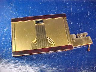 1930s Ronson Art Deco Dureum Cigarette Case W Lighter Gold,  Faux Tortise