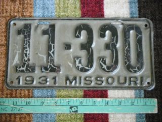 Very Good Missouri 1931 Automobile License Plate
