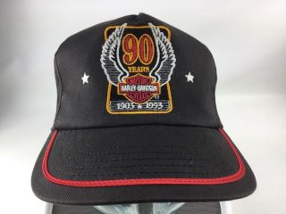 Harley Davidson 90 Years 90th Anniversary 1903 - 1993 Cap Hat Collector Usa Made
