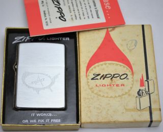 Vintage 1975 Zippo Lighter With Instructions,  Full Size,  Engraved Usa Map