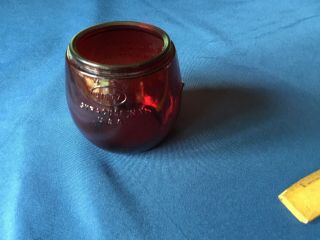 Vintage Dietz Little Wizard Ruby Red Loc - Nob Glass Globe Lantern