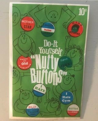 1965 Topps Gum Era Rare Nutty Buttons Wax Pack