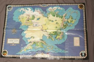 I.  C.  E.  Iron Crown Enterprises Lord Of The Rings Poster Map Of Middle Earth 1982
