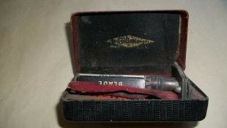 Vintage Gillette Razor W/3 Blades And Case 2