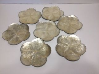Vintage Capiz Shell Plates Total of 7 Plates 2