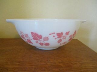 Vintage 2 - 1/2 Quart Pyrex Pink Gooseberries Cinderella Mixing Bowl