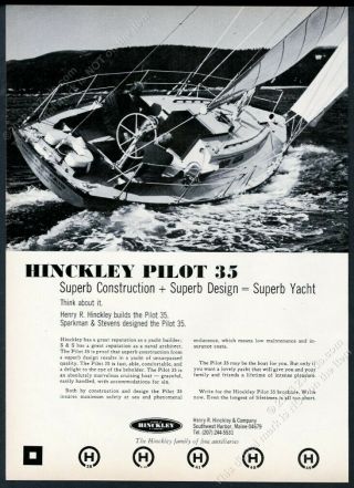 1973 Hinckley Pilot 35 Yacht Sailboat Photo Vintage Print Ad