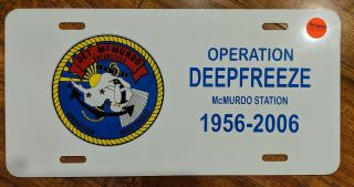 Antarctica License Plate Mcmurdo Station Operation Deep Freeze Military Veteran