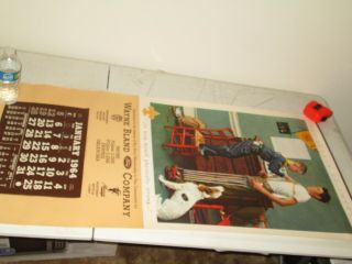 Vintage Boy Scouts Of America Wall Calendar Norman Rockwell 1964 Measuring Up