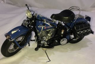 Franklin 1948 Blue Harley - Davidson Panhead Motorcycle 1:10 Scale Diecast