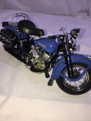 FRANKLIN 1948 BLUE HARLEY - DAVIDSON PANHEAD Motorcycle 1:10 scale DIECAST 4