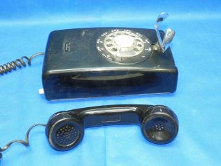 Vintage 1962 Black Western Electric Wall Mount Rotary Dial Telephone Phone 3