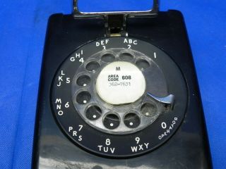 Vintage 1962 Black Western Electric Wall Mount Rotary Dial Telephone Phone 5