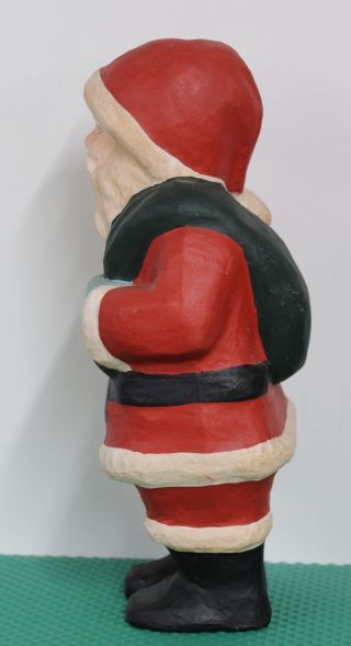 Vintage Paper Mache Santa Claus Figure 19 " Tall Traditional Santa W/ Candy Cane