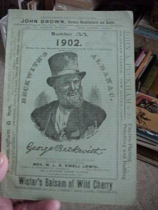 1902 Beckwiths Almanac For Conn.  & Adjacent States 5 1/4 " X 7 3/4 " 112 Page