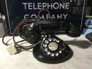 Western Electric Oval Base Desk Telephone Set 5h Dial E - 1
