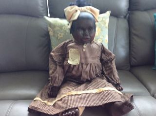Arnett Country Store 30 Inch Naomi Doll 291/500 Wood Resin Black Americana
