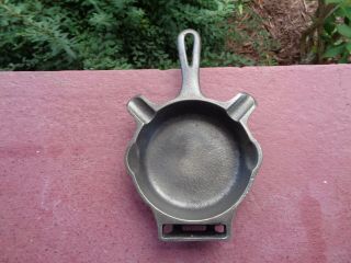 Three DIFFERENT Antique Griswold Cast Iron Ashtrays One with LABEL 6