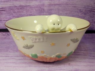 Lenox Halloween Ghostly Surprise Ivory Candy Bowl Handcrafted 24 Karat Gold Trim