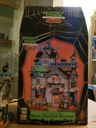Lemax Spooky Town Lighted Building Black Cauldron Bootique Halloween Pre Owned