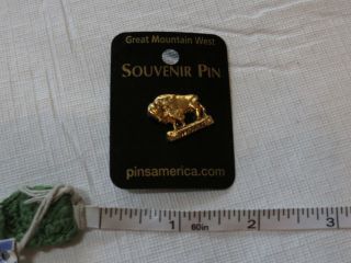 Great Mountain West Souvenir Pin Pins America Buffalo Wy 3d Travel 8064 Nos